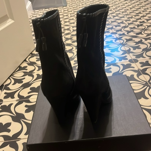 Saint Laurent wedge boots suede and leather - Picture 4 of 5